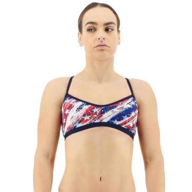 Imagem de TYR Top de biquíni feminino Trinity, vermelho/branco/azul, PP
