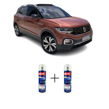 Imagem de Tinta Spray Automotiva Bronze Namibia VW 300ml + Spray Verniz 300ml - 