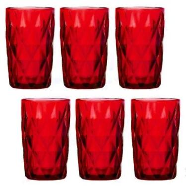 Imagem de Jogo com 6 copos diamond rubi 350ml - ke home - KEHOME