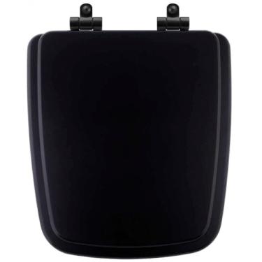 Imagem de Assento Sanitário Poliéster Soft Close Boss Matte Black (preto Fosco) para Vaso Incepa com Ferragem Preta