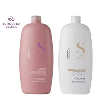 Imagem de Shampoo Semi Di Lino Moisture E Condicionador Diamond 1 L - Alfaparf