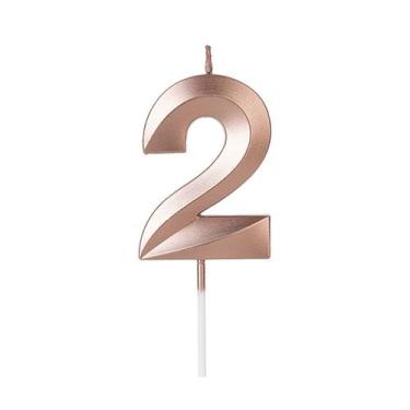 Imagem de Vela Número Aniversário Design Rose Gold - 01 unidade - Silver Festas 