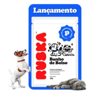 Imagem de Kit Banho a Seco de Bolso Para Gatos e Cães de Porte Pequeno RUSKA PET