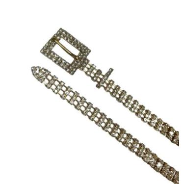 Imagem de Cinto Feminino Corrente Com Strass Brilhante Fino BBH-T83/T85 - shr, B