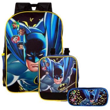 Imagem de Mochila Escolar Menino com Lancheira Infantil Batman Toys 2U