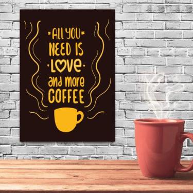 Imagem de Placa Decorativa MDF Frase More Coffee - Quartinhos