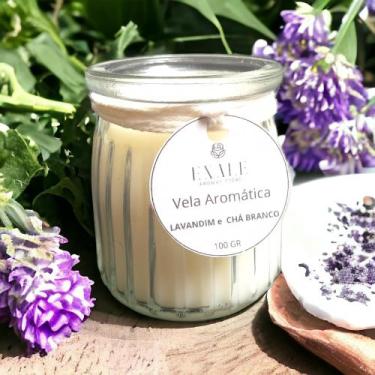 Imagem de Vela Aromática Vegetal de Lavandim e Chá Branco 100gr - Exale Aromas S