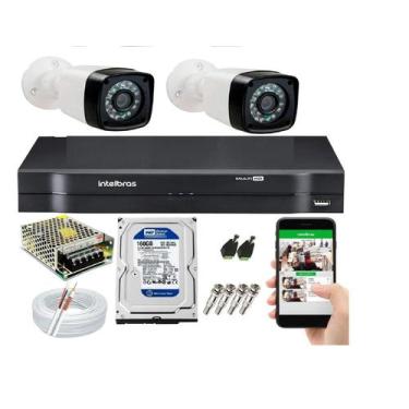 Imagem de Kit CFTV 2 Câmeras HD 700p C/Hd 160GB - Intelbras