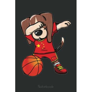 Imagem de Dabbing Beagle Dog China Chinese Basketball Fans Art Notebook Vintage: A blank lined basketball notebook 6x9 in 110 Pages that makes a fun basketball ... women's basketball, team basketball gifts