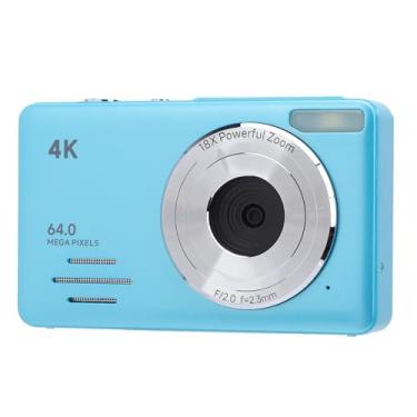 Imagem de Câmera Digital 4K, Câmera de Cartão CCD Portátil de 64 MP Com Zoom 18x, Vários Filtros, Foco Automático, Gravação Em Loop, Filmagem Em Câmera Lenta, para Adolescentes Adultos