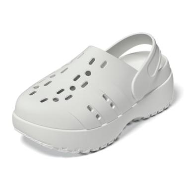 Imagem de adidas Sandália feminina Adilette Clog Platform Slide, Branco/Branco., 35