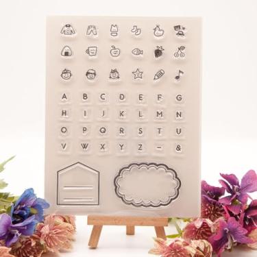 Imagem de Roupas, calças, meias, arroz, vegetais, copo de rolo, maçã, peixe, 26 letras maiúsculas, selos transparentes de silicone, álbuns, carimbos de borracha, para decoração de cartões, decoração e álbum de