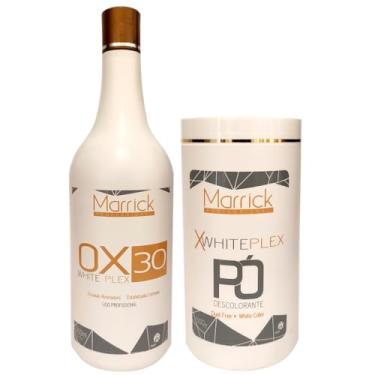 Imagem de Kit Água Oxigenada 9% 30 Volumes 900ml e Pó Descolorante Whiteplex Ultra Rápido Marrick Professional 500g