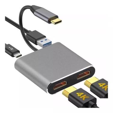 Imagem de Adaptador Usb C Para Hdmi Thunderbolt  Dois Monitores 4k Hd - Lotus