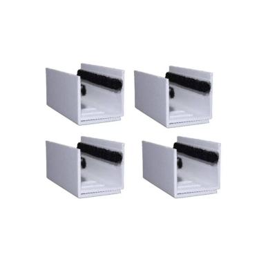 Imagem de 04 Guia U Externo Ajustável Para Porta De Correr - Branco