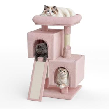 Imagem de Magshion Torre de árvore de gato de 86 cm para gatos internos, condomínio de vários níveis com poleiro extra grande, poste de arranhão e rampa de sisal, suporte de escalada para gatos e gatinhos
