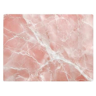 Imagem de Tábua de corte de vidro de ágata de quartzo rosa branco rosa presente decorativo oceano pedra de granito marmorizado presente para sua mãe esposa (branco rosa)