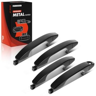 Imagem de A-Premium Maçaneta de porta externa de metal atualizada compatível com Chevrolet Colorado 2015-2022 Crew Cab, Primed Black, conjunto de 2 peças, motorista dianteiro e traseiro e lado do passageiro