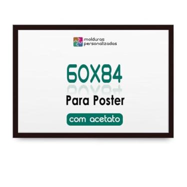 Imagem de Moldura 60x84 para Quadro Pôster Foto Impressão com Proteção Acetato (Preto)