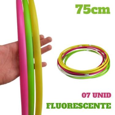 Imagem de  07 unid Bambolês NEON Fluorescente Sortidos Colorido Novidade 75cm - 