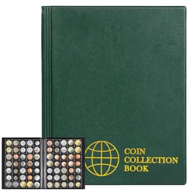 Imagem de 350 Pockets Coin Albums - 35x30 mm/1.3x1.1 inch Pocket Green Coin Book 10 Pages Coin Collection Holder Letter Size Coin Storage Book CS0235GR