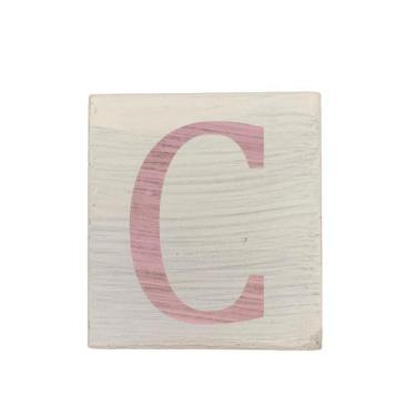 Imagem de Cubo Branco Letra Rosa Bebê Festa Chá de Bebê Decoração 8x8x8 Cm Mdf M