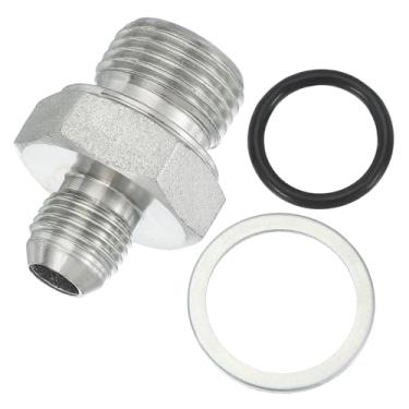 Imagem de PATIKIL Conectores de mamilo redutores hexagonais Adaptador de tubo 9/40.6 cm macho 37° Flare JIC x 1/5.1 cm BSPT macho, adaptador de bocal redutor de encaixe de tubulação Encaixe hidráulico de aço
