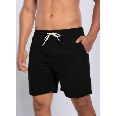 Imagem de Bermuda Masculina Mauricinho Sarja Casual - Tootexas, Preto, G