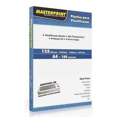 Imagem de Caixa de Plástico para Plastificação A4 220x307mm 100 Lâminas - Masterprint