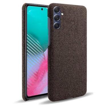 Imagem de Capa para Samsung Galaxy M54,Capa desenhada em lona,Case Protetora Ultrafina com Empunhadura Macia,Design em Tecido Antichoque e Antiarranhões-Brown