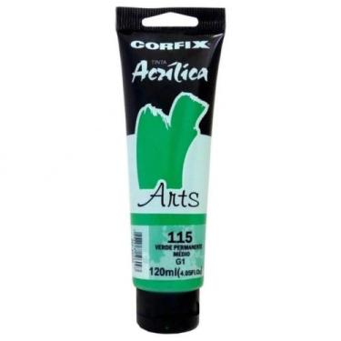 Imagem de Tinta Acrílica Corfix Arts 120ml Verde Perm. Médio 115 Gr 1, 115 - VER