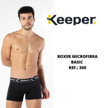 Imagem de Cueca boxer básica microfibra Keeper 300 poliéster, Preto, M