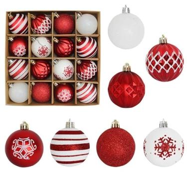 Imagem de Decorazioni dell'albero di Natale, 16 PZ Set di ornamenti Della sfera di Natale, Degli ornamenti di Natale Balls Shatterproof Hanging Ornaments Kit (Estilo - 2)