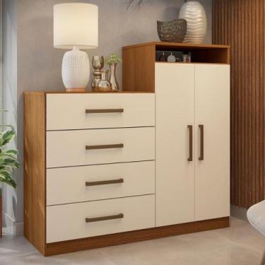 Imagem de Cômoda 4 Gavetas 2 Portas 1 Nicho Latida - Demobile, Amendola/Off Whit