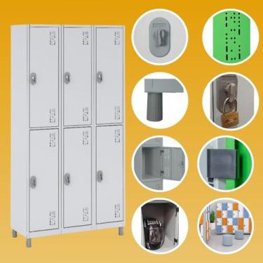 Imagem de Armário de Aço com 4 Portas Grandes locker academia vestiário funcioná