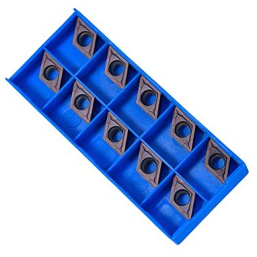 Imagem de 10 PCs Dicas de Carboneto Insere o Cortador de Lâminas Com Caixa, DCMT11T304 VP15TF, Material de Carboneto, 19 * 11 * 4mm, 10 PCs, cor: Bronze Roxo, Fácil de Usar, Boa Resistência Ao