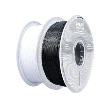 Imagem de Likesilk Filamento de impressão 3D PLA F Filamento de impressão 3D 1,75 mm precisão dimensional +/- 0,02 mm, 0,25 kg e 1 kg e 10 kg (preto + branco frio 2 kg)