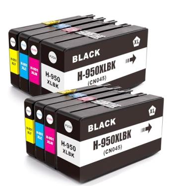 Imagem de Cartuchos de tinta 950XL 951XL compatíveis com HP 950 951 950 XL 951 XL 8 cartuchos de tinta CMY pretos com para OfficeJet Pro 8600 8610 8615 8620 8625 8630 8100 276dw 251dw