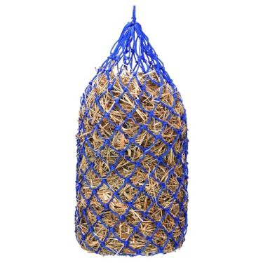 Imagem de Kwik Pets Bolsa de feno resistente para cavalos, cabras, vacas, burros, feita de corda de nylon durável, tamanho de 107 cm e orifícios de alimentação de 4,4 cm, rede de feno para cavalos auxilia na