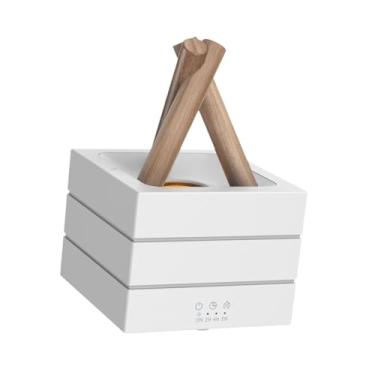 Imagem de IEUDNS Difusor de chamas de fogueira, difusor de óleos essenciais multiuso e resistente, umidificador pessoal para quarto de hotel e spa, Branco