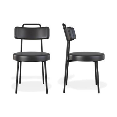 Imagem de Conjuto 2 Cadeiras Fixa Escritório Ster material sintético Preto - Bel
