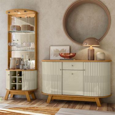 Imagem de Aparador Para Sala Buffet Ambiente Monza E Cristaleira Marina Cumaru Opala – Madetec