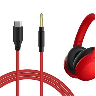 Imagem de GEEKRIA Cabo USB-C digital para áudio compatível com Sony WH-1000XM5 WH-1000XM4 WH-1000XM3 WH-XB910N WH-XB900N WH-CH720N WH-CH520 INZONE H5, cabo de áudio tipo C de substituição (1,7 m)