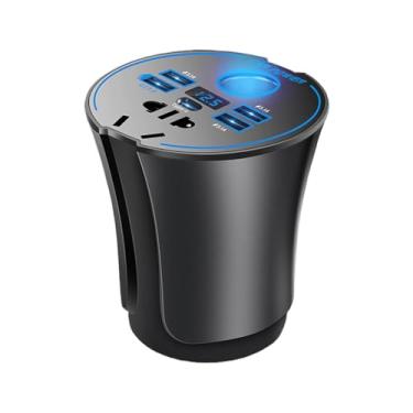 Imagem de Tomada De Carregador Para Carro | Inversor De Carregamento Rápido Adaptador Para Carro,12v/24v para 220v com Tomada Multifunção e para Tablets Telemóveis Viagens Campismo