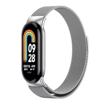 Imagem de Pulseira de Aço Metal Milanesa Fecho Magnético para Xiaomi Mi Band 10 (Prata)