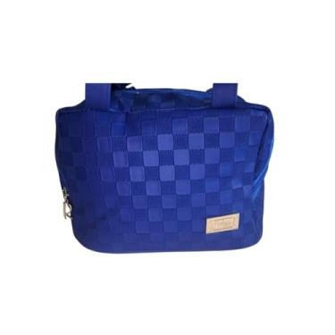Imagem de Bolsa Térmica Premium 21x17x16cm – Lancheira Compacta para Marmita, Trabalho, Passeio, Academia – Alça de Mão – Ideal para Refeições e Bebidas (Qualidade Durável) (Azul)