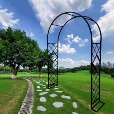 Imagem de Treliça De Arco De Jardim De Metal Arco De Rosa Arcos De Suporte Archway 6.5x8.8ft 7.2x8.8ft 7.9x8.8ft 8.5x8.8ft Para Rosas Plantas Trepadeiras, Black, W220xH270cm