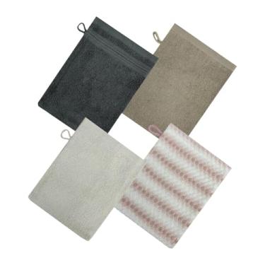 Imagem de Fxzqgnh Conjunto de 4 Luvas para Banho, Chuveiro, Cozinha E Rosto, Robustas, com Fivela, Reutilizáveis, Removedor de Maquiagem E Sabonete Líquido, Style B, Tamanho real