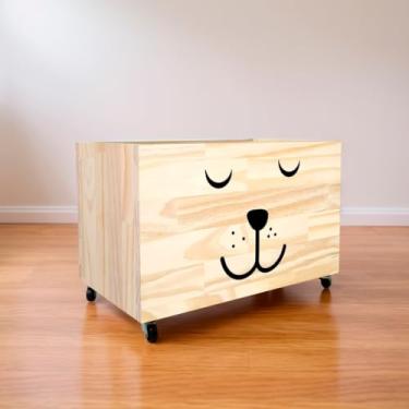 Imagem de Caixote de Madeira para Brinquedos, Caixa Organizadora de Madeira, Baú com rodas para Brinquedos(CX106)