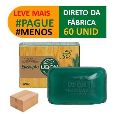 Imagem de Caixa com 60 Sabonetes Eucalipto Sauna Ubon naturais Glicerinados 100g